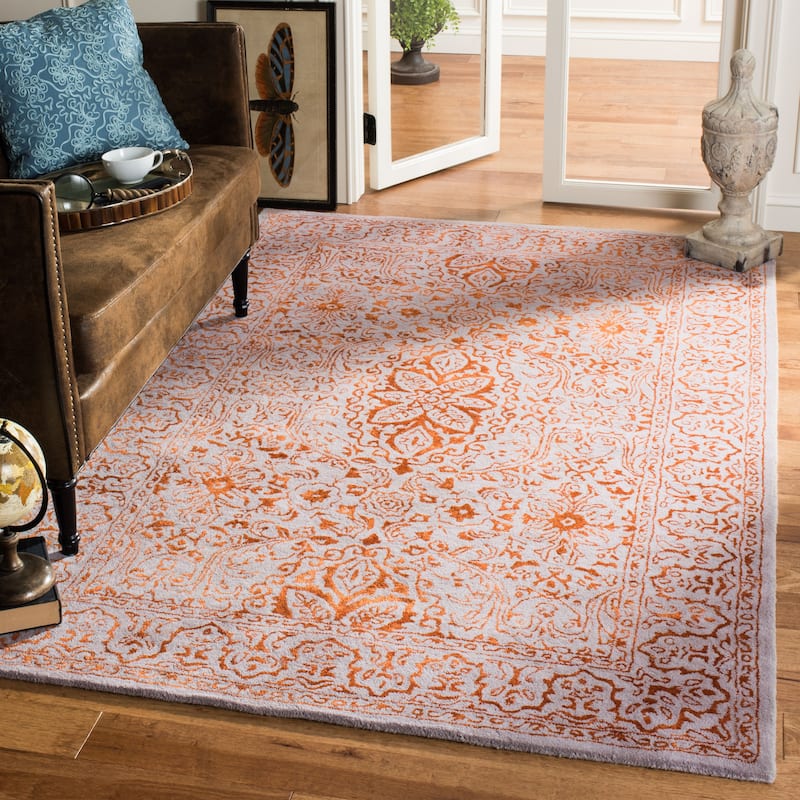 SAFAVIEH Handmade Glamour Dolors Modern Viscose Rug - 8' x 10' - Grey/Rust