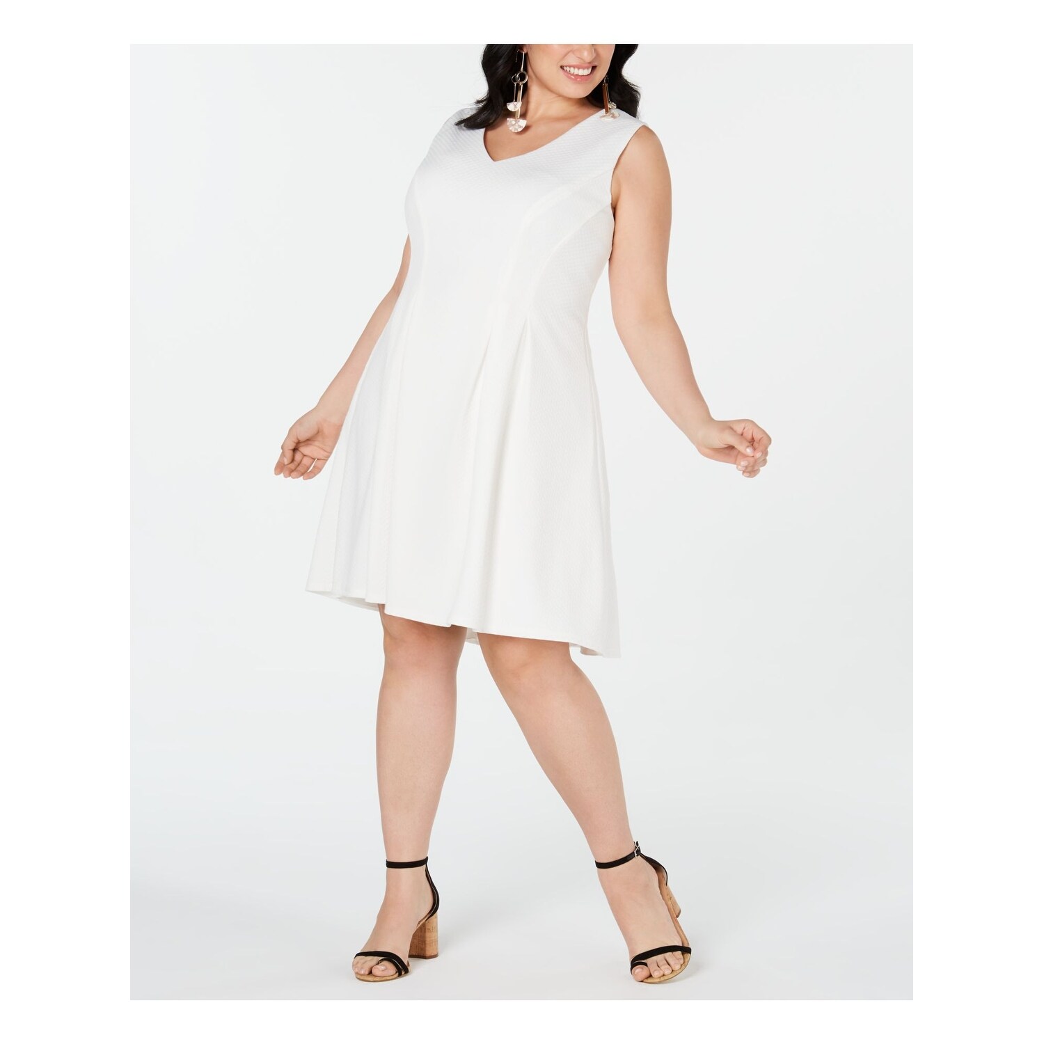 all white knee length dress