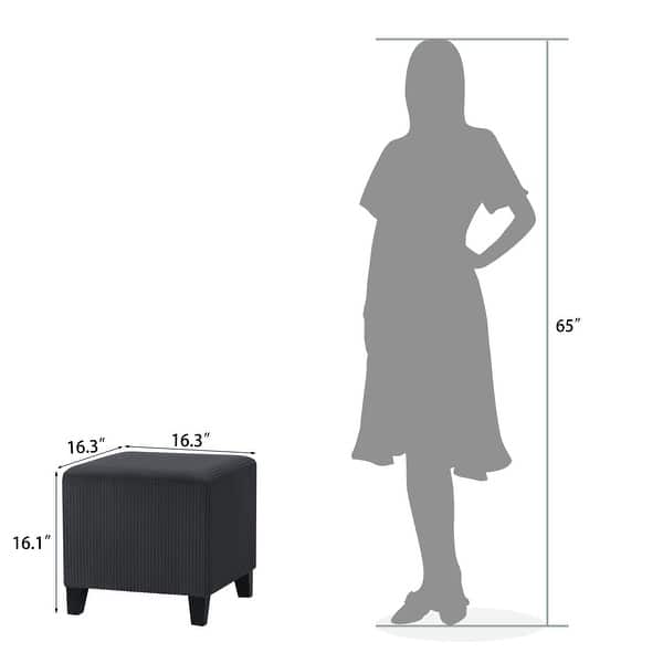 dimension image slide 6 of 12, Adeco Simple British Style Passionate Cube Ottoman Footstool