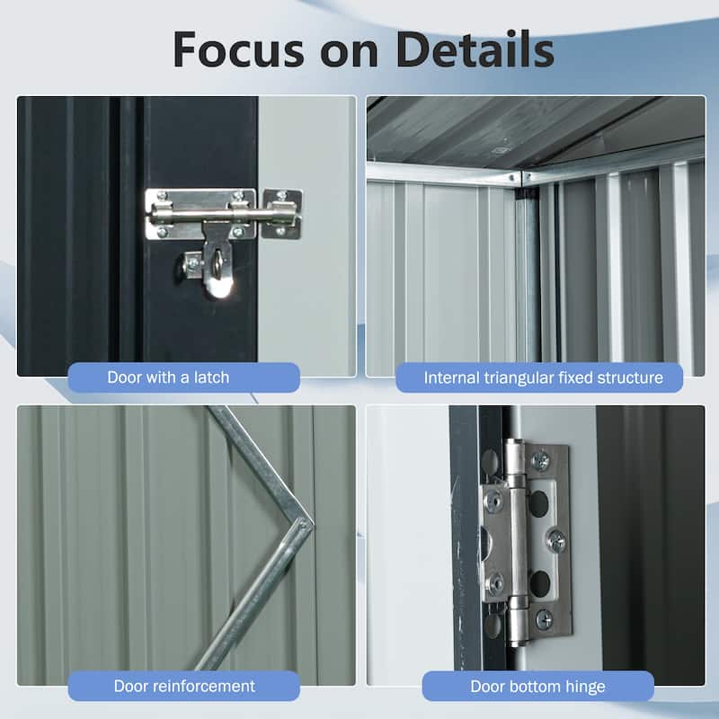 5ft x 3ft Outdoor Metal Storage Shed Transparent Plate