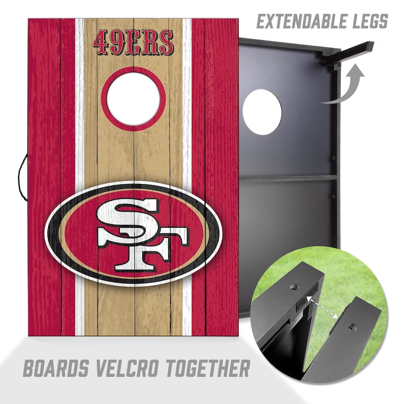 San Francisco 49ers NFL Compact 2x3 Tailgate Cornhole Board Set