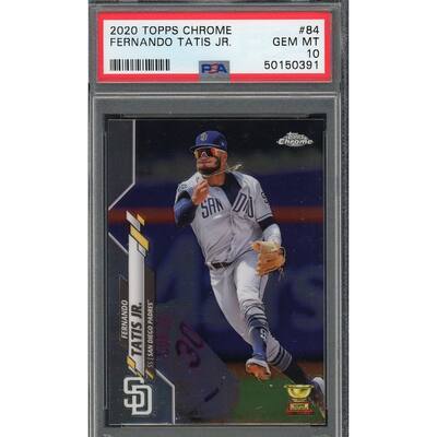 Fernando Tatis Jr 2020 Topps Chrome Baseball Card #84 Graded PSA 10 GEM MINT - 8'6" x 11'6"