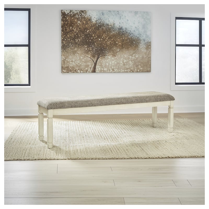 Ashley Furniture Bolanburg Two-Tone Upholstered Dining Room Bench - 65"W x 16"D x 20"H