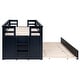 preview thumbnail 13 of 14, Carlsbad Wood Twin Captains Bed With Trundle Navy Blue