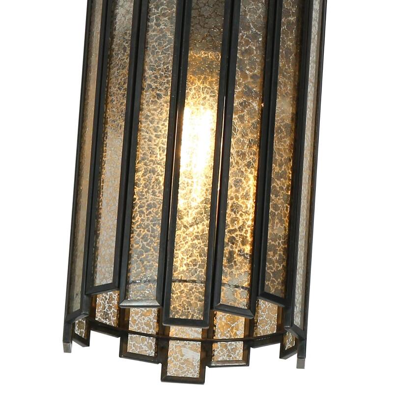 Modern Black Gold 1-Light Pendant Cylinder Glass Kitchen Island Light for Dining Room