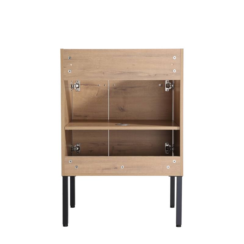 24" FreeStanding Bathroom Vanity with Sink, Floor Stand Bathroom Vanity with Soft Close Door and Adjustable shelf