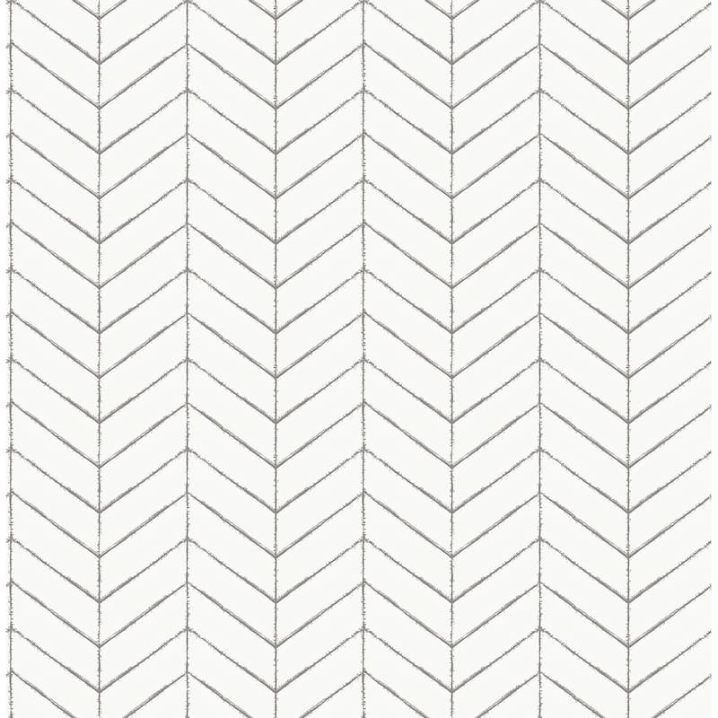 Geometric Melville Bison Grey Herringbone 15' L X 8 W Wallpaper Roll