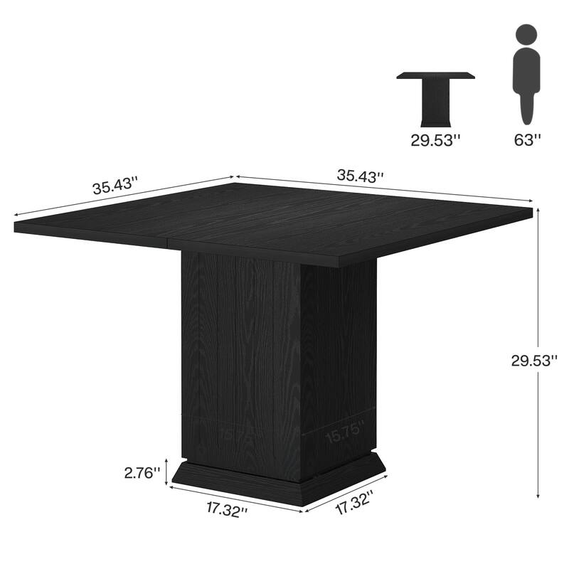 Square Conference Table Small Modern Meeting Table for Home Office