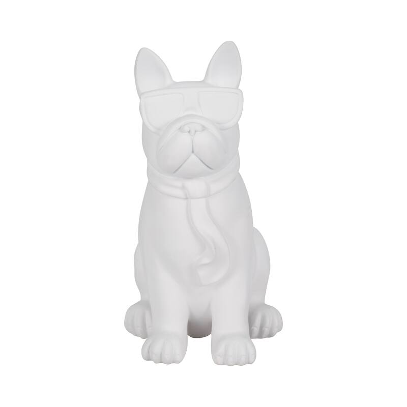 Sagebrook Home 10" Solid Color Cool Shades Novelty Boston Terrier - 7" x 5" x 10"