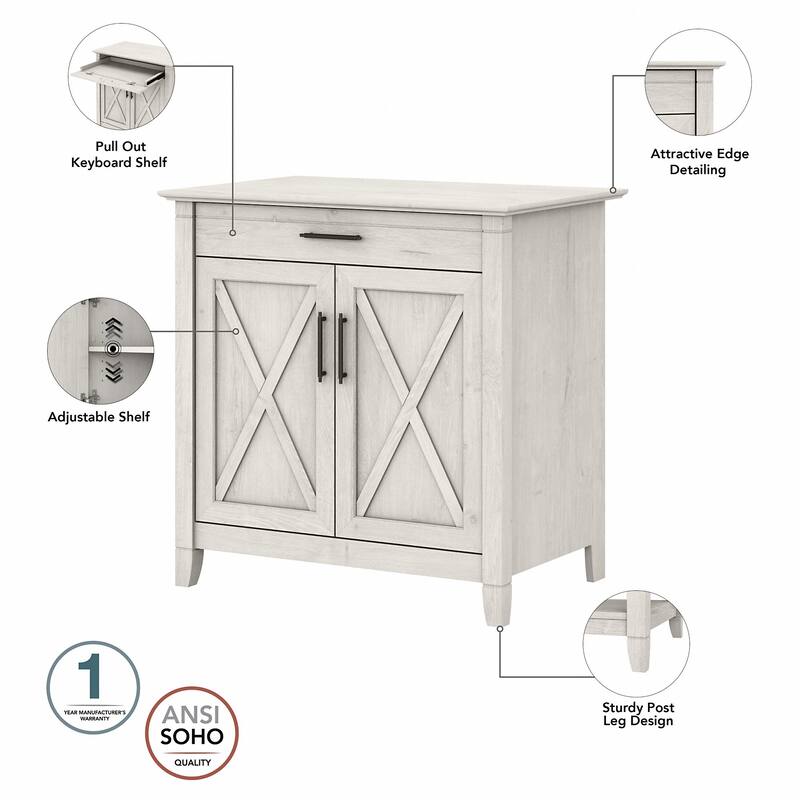 Key West Secretary Desk with Storage Cabinet by Bush Furniture