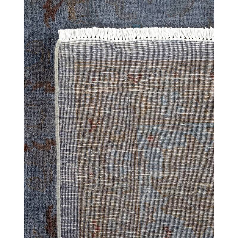Overton Hand Knotted Wool Vintage Inspired Modern Contemporary Overdyed Gray Area Rug - 9' 1" x 12' 1"