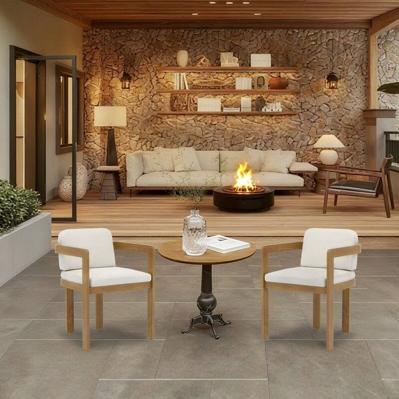 Dining Chair with Cushioned Seat and Armrests