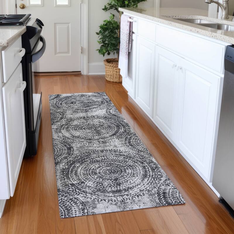 Premium Washable Super Soft Boho Medallion Mayfield Rug - Gray - 2' 3" x 7' 6" - Runner