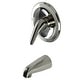 preview thumbnail 1 of 10, Kingston Brass Tub Only Trim Package with Single Lever Handle and Tub Brushed Nickel