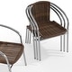 preview thumbnail 10 of 32, 4 Pack Aluminum and Rattan Commercial Indoor-Outdoor Restaurant Stack Chair
