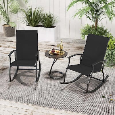Set of 2/4 Patio Rocking Chairs Outdoor Rocker w/ Safe Rocking Motion