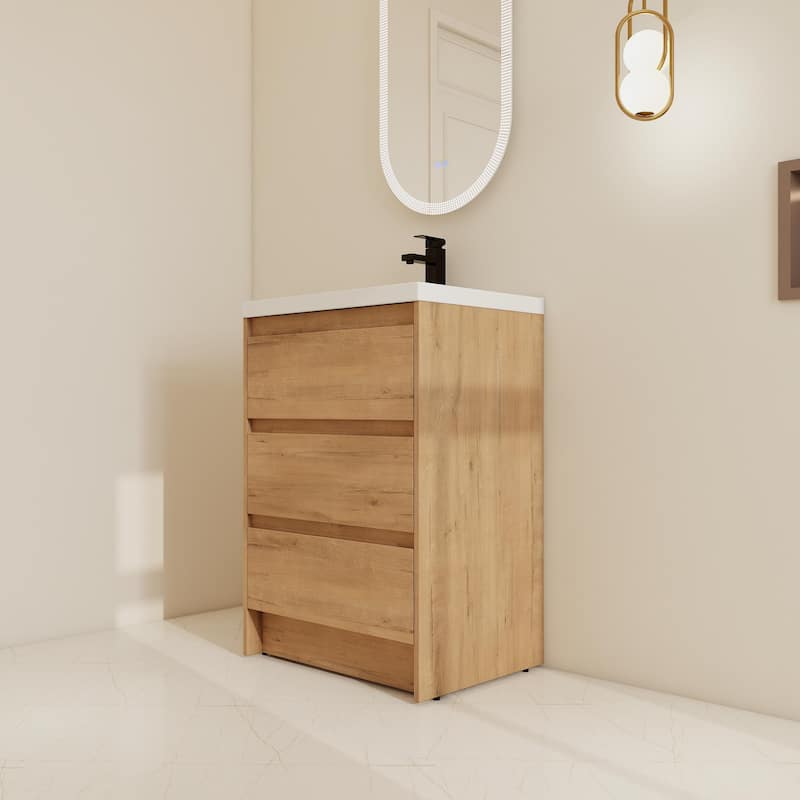 BNK 24''/36''/72'' Bathroom Vanity With Sink, Freestanding Bathroom Vanity with Soft Close Doors and Shelf