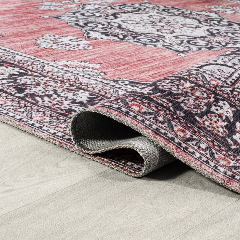 JONATHAN Y Wincer Bohemian Distressed Chenille Machine-Washable Area Rug