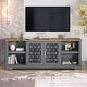 preview thumbnail 3 of 30, 70 in. Rustic Decorative Floral Door TV Stand for up to 80" TVs