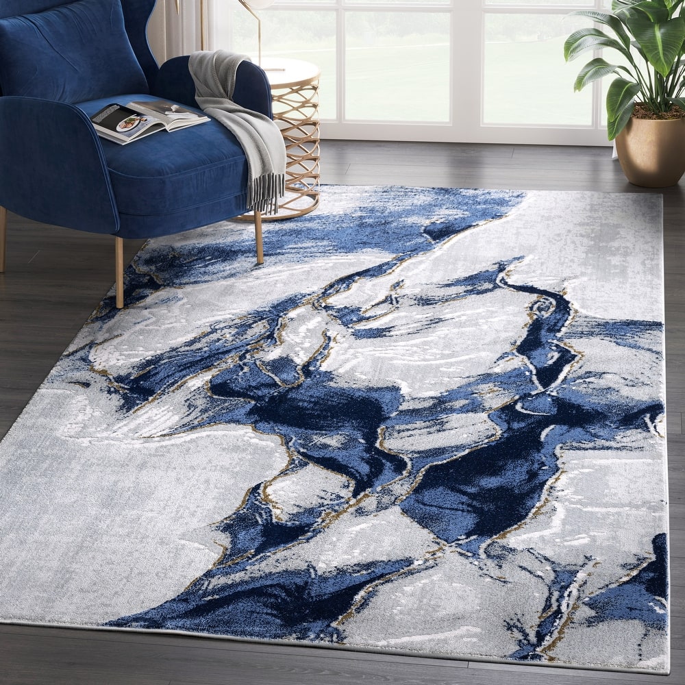 Abani Rugs Regal REG220A Grey Blue Abstract Area Rug