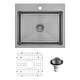preview thumbnail 7 of 8, Karran Top Mount Stainless Steel 25 in. 16-Gauge Drop-In Single Bowl Kitchen Sink Kit