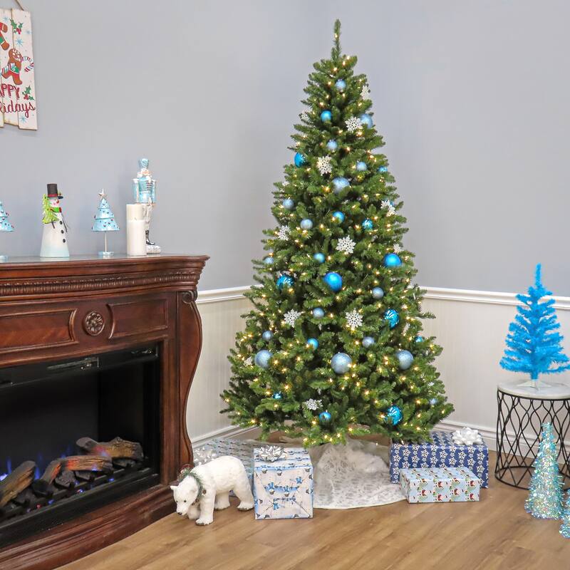 National Tree Company 7.5 ft. Pre-Lit Crater Pine Tree with LED Lights - 7.5 Foot