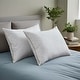 preview thumbnail 2 of 16, 2 Pack Medium Goose Feather Down Bed Pillows with Soft Cotton Cover - White