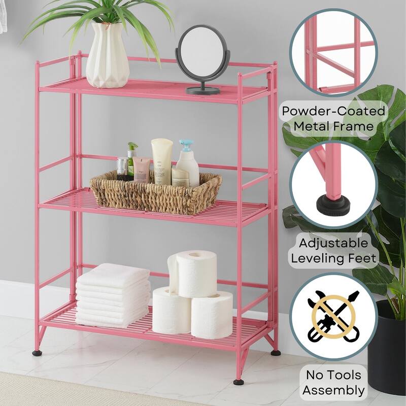 Convenience Concepts Xtra Storage 3 Tier Wide Folding Metal Shelf