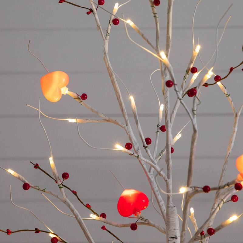 4-ft Pre-Lit Valentine's Day Twig Tree with 48 Heart Shaped LED Lights