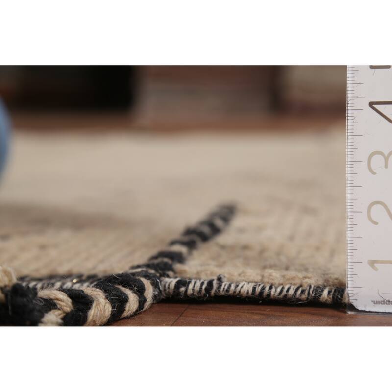 Chevron Style Moroccan Area Rug Hand-Knotted Wool Carpet - 6'3"x 9'8"