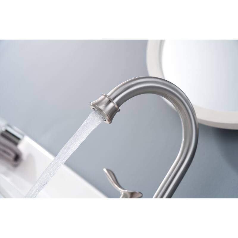 4 Inch Centerset Bathroom Sink Faucet Dual Handle Bathroom Faucet with 360°Swivel Spout Vanity Tap with Pop Up Drain