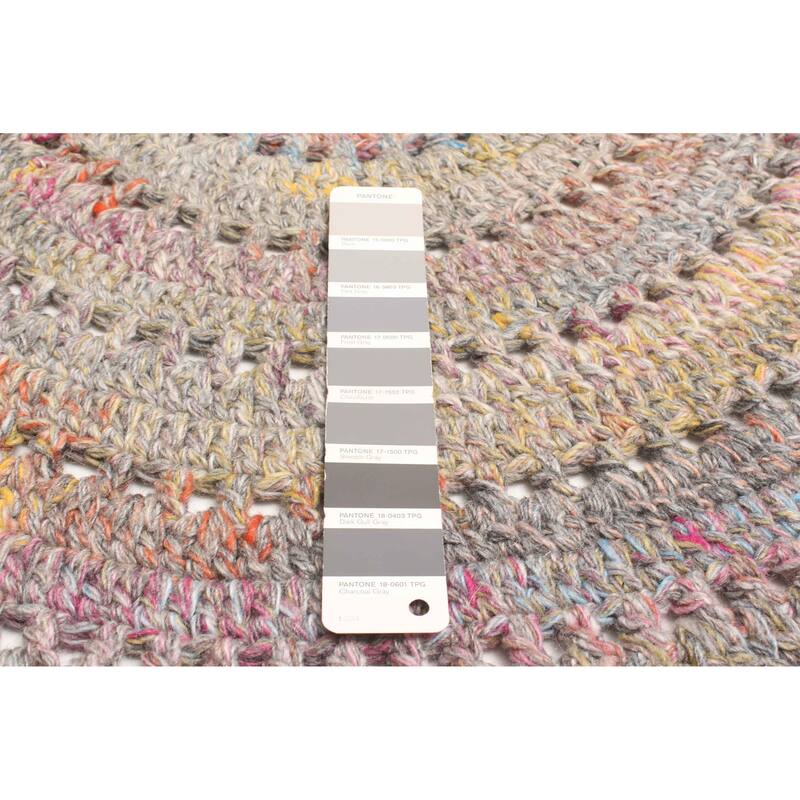 ECARPETGALLERY Braid weave Sienna Grey Wool Rug - 3'3 x 3'3