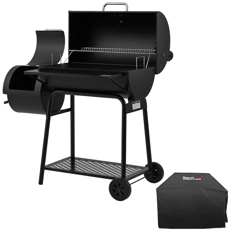 Royal Gourmet CC1830FC, Charcoal Grill with Smoker and Cover, black