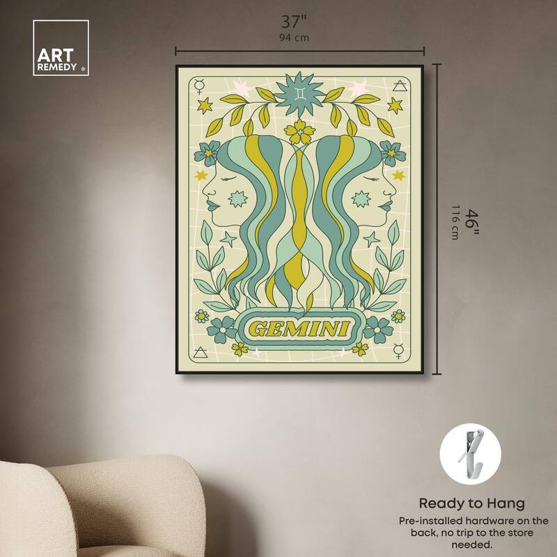 Gemini Stars Card Canvas by Art Remedy