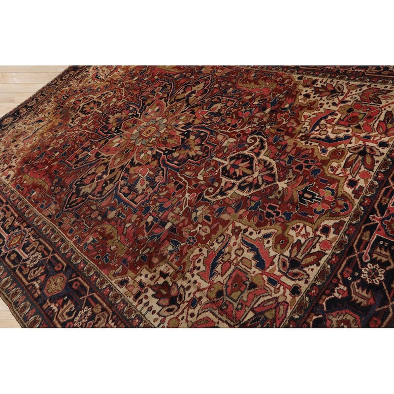 Hand Knotted Heriz Rust Persian Wool Traditional Oriental Area Rug - 8' 3'' x 11' 3''
