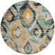 preview thumbnail 34 of 36, SAFAVIEH Monaco Farahnaz Boho Ogee Watercolor Rug 6'7" Round - Blue/Multi - Round