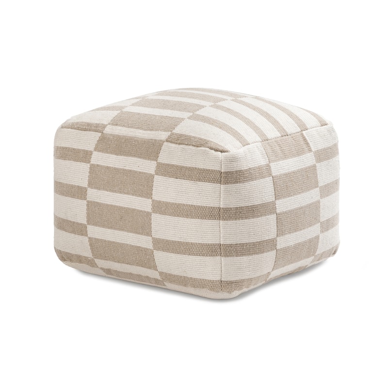 Jani 22-inch Ottoman Pouf - Handcrafted Handmade Ottoman for Seating, Footrest, Home Decor for Living Room, Bedroom