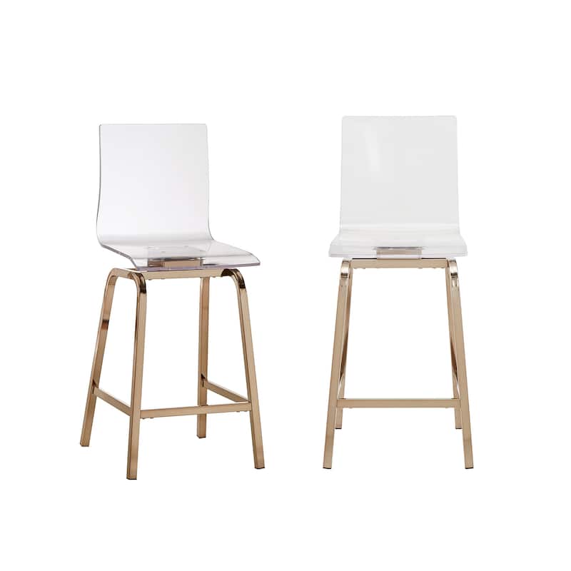 Maravilla Acrylic Swivel High Back Stools (Set 2) - Champagne - Counter Height