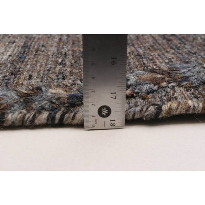 ECARPETGALLERY Hand-knotted Tangier Dark Brown Wool Rug - 8'3 x 10'2