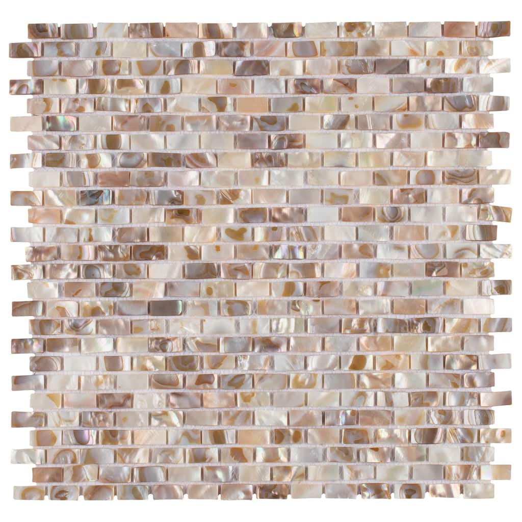 Merola Tile Conchella Subway Perla 11-3/4" x 11-3/4" Natural Shell Wall Tile