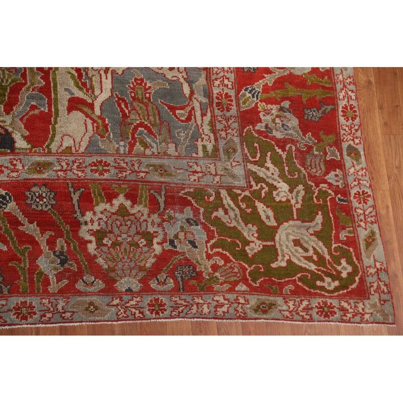 Hand Knotted Oriental 100% Wool Carpet Traditional Floral Red Sultanabad Area Rug - 16' 10'' X 12' 5''