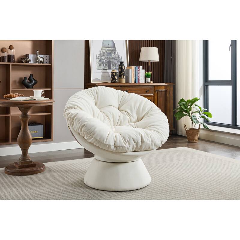 Oversized Swivel Accent Chair, 360-Degree Swivel Barrel Chair, Papasan Chair for Living Room and Bedroom Comfort