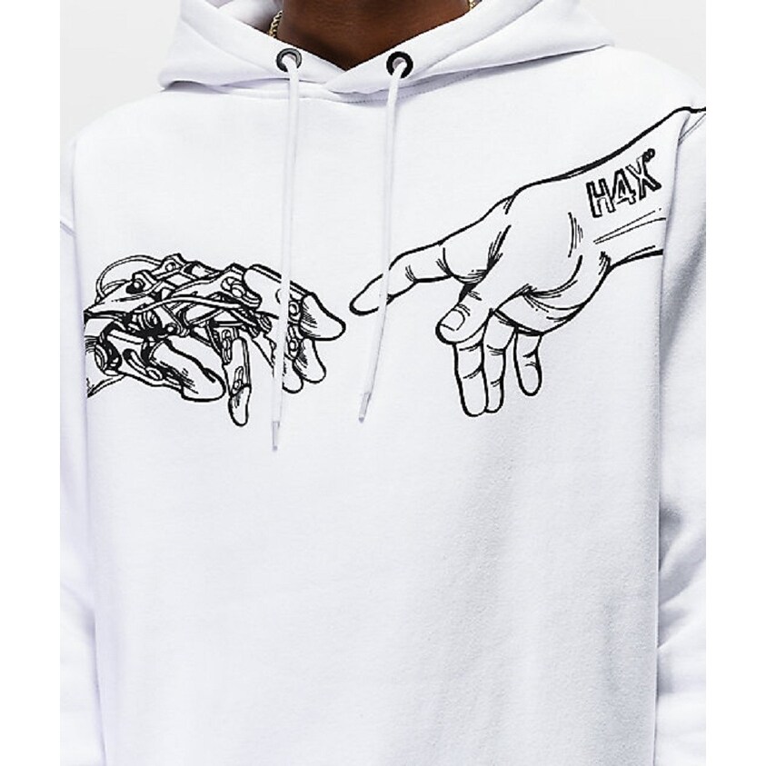 mens white graphic hoodie