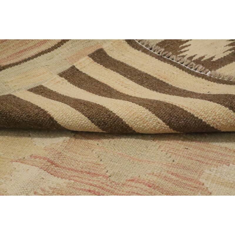 Hand Woven Oriental 100% Wool Carpet Southwestern Tribal Oranges & Rust Kilim Area Rug - 5' 2'' X 3' 2''