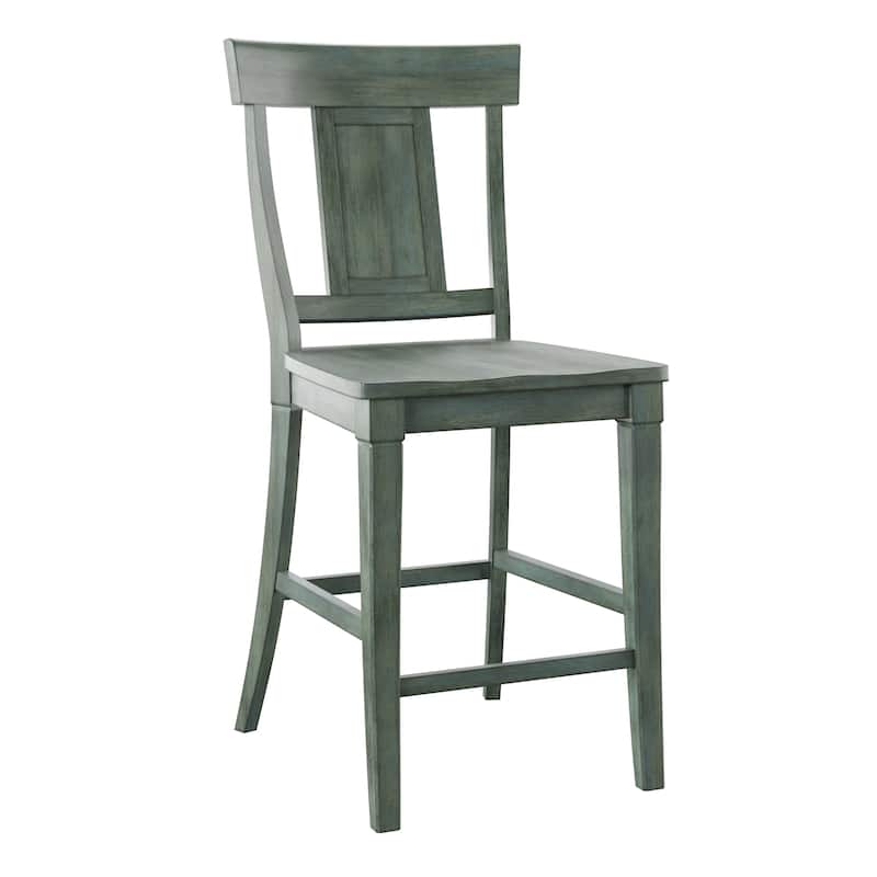 Eleanor Panel Back Wood Counter Chair (Set of 2) by iNSPIRE Q Classic - Antique Sage Green