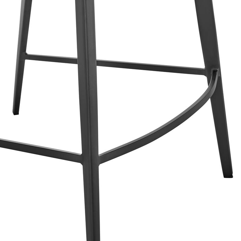 Desi Swivel Counter Stool in Ivory Fabric and Dark Brown Leatherette with Black Base - Set of 1