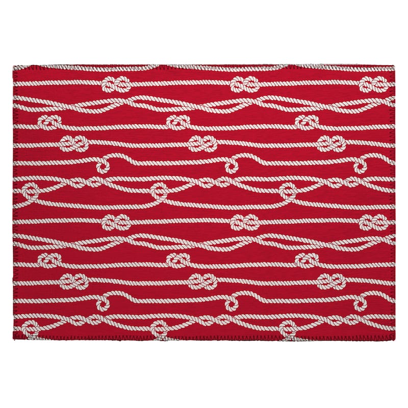 Indoor/Outdoor Harpswell Ocean Rope Washable Rug