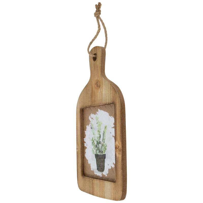 Natural Cutting Board Wooden Floral Wall Decoration - 10.5"