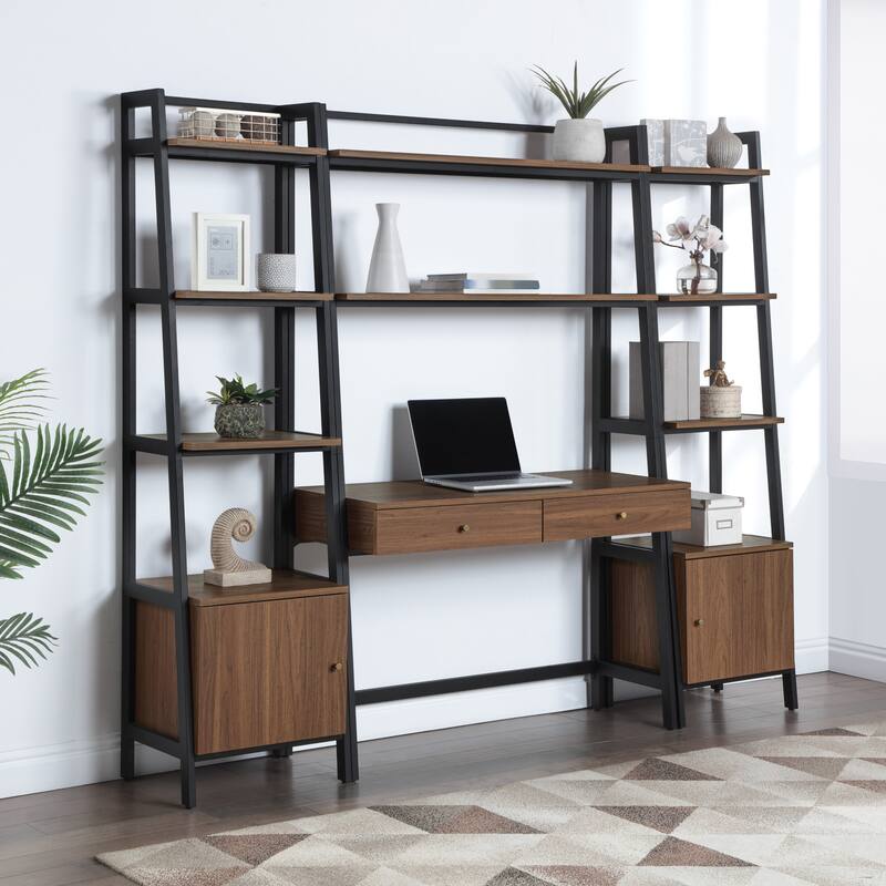 Lancaster Desk and Bookcase Kit - Walnut