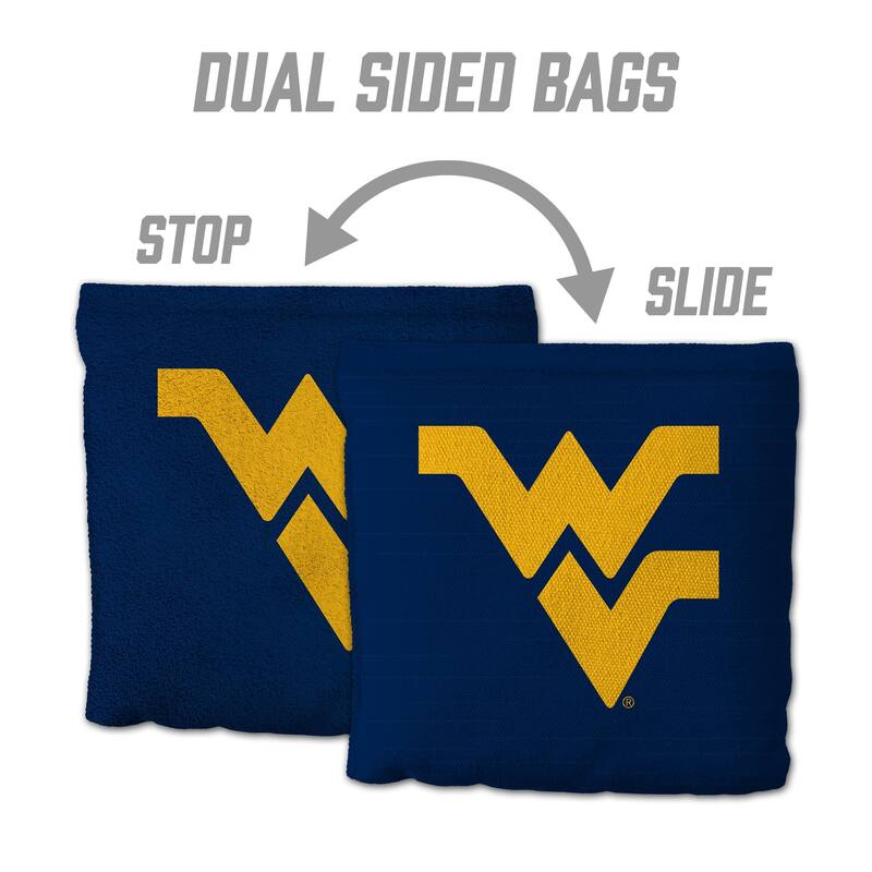 West Virginia Mountaineers NCAA Dual Sided Pro Stop & Slide Cornhole Bags